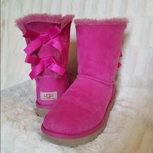 Pink Bailey Bow Ugg Boots